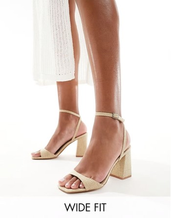 Wink 2 block heeled sandals in natural jute