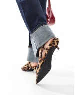 kitten heel slingback in leopard