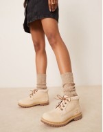 Nellie boots in off white nubuck