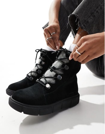 Explorer III Joan WP waterproof leather snow boots in black