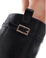 Callie smart flat riding knee boots in black