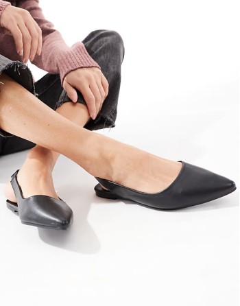 Cotton On prima slingback ballerina in black