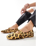 Luxe Premium Leather Mary Jane ballet in Leopard
