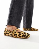 Luxe Premium Leather Mary Jane ballet in Leopard