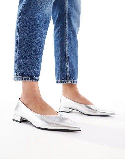 Wide Fit Lavinia ballet in silver