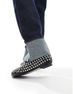 ‌Stylish Mina studded ballet flat in black