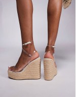 Wide Fit Tamika espadrille wedges in clear