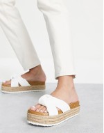 Teegan knotted flatform sandals in white