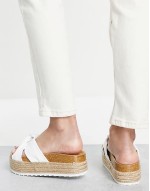 Teegan knotted flatform sandals in white