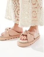 Special Offer Wide Fit Jemima cross strap espadrilles in light pink